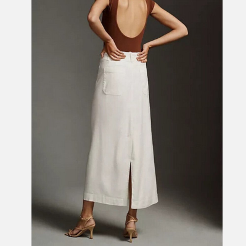 NEW Anthropologie Maeve 3X The Colette Maxi Skirt White Nwt Plus Size - Picture 6 of 7